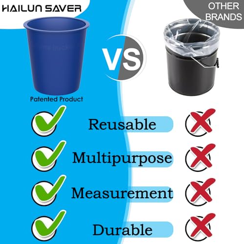 HAILUN SAVER Reusable Silicone 5 Gallon Bucket Liner with Graduated Measurements - Leakproof Thinset, Grout, Concrete Mixing Pail Liner - Heavy-Duty Bucket Saver Accessory (Blue) by HAILUN SAVER - Image 2