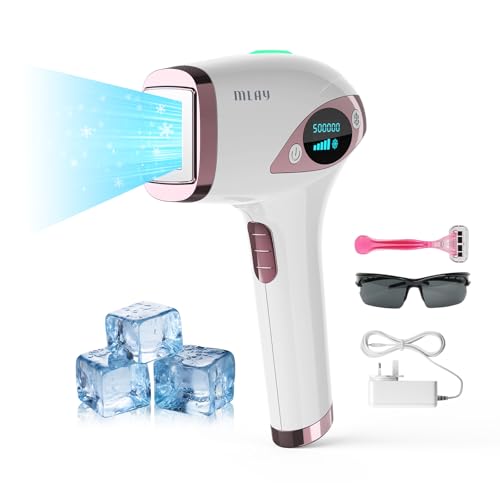 Depilador a Laser IPL Portátil MLAY T4 – Aparelho de Depilação Definitiva com 5 Níveis de Intensidade, Seguro para Rosto e Corpo, Uso Doméstico
