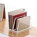 SANRUI Acrylic Mail Organizer, 2-Slot Clear Paper Letter Sorter Mini Desk Organizer, Sleek Office Desk File Holder for Mail, Bills, Notebooks 6.7