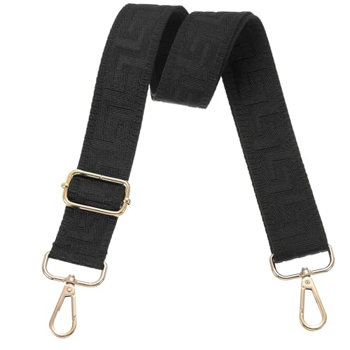 Image of PATIKIL Purse Strap, Adjustable Crossbody Bag Straps Wide Shoulder Strap Universal Replacement Shoulder Bag Belt for Women's Handbags Canvas Satchels Bag Backpack, All Black
