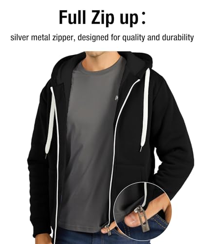 JACKETOWN Men Zip Up Hoodies Winter Fleece Jackets Coat Heavyweight Sherpa Lined Sweatshirt with Pockets4