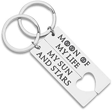 Couples Gifts for Boyfriend Girlfriend His and Her Keychains Husband Wife Gift Moon of My Life My Sun and Stars Pendent Inspired by Game of Thrones Anniversary Wedding Valentines Jewelry for Women Men