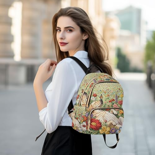 Sac à main pour ordinateur portable 14" matelassé fleurs