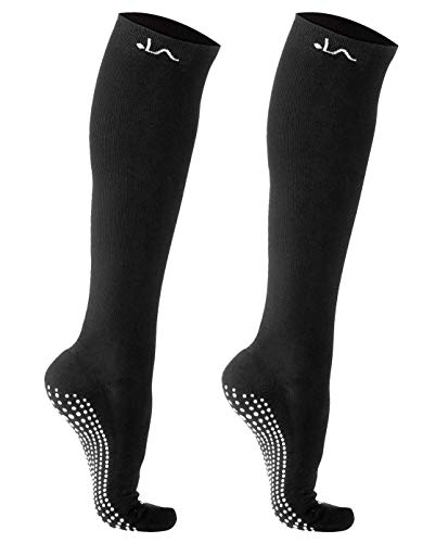 LA Active bas compression 15-20mmHg antidérapant femme & homme - blanc brillant x2, S/M