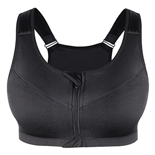 Baoblaze Sutiã Esportivo Feminino com Zíper Push Up Sutiã Fitness Top Esportivo Acolchoado de Corrid
