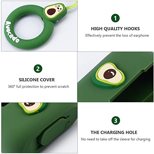 UKCOCO Capa de Fone de Ouvido de Silicone Fruta para Airpods Pro Com Suporte de Fivela 3D Cartoon Ab