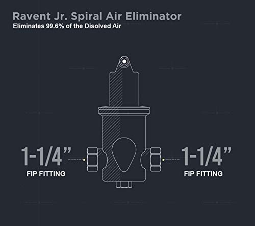 Image of Midline Valve SBW-TQ114U Spiral Air Eliminator Valve for Hydronic Heating Applications; Solid Brass; 1-1 /4 in. FIP Connections