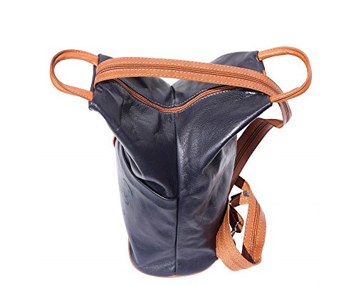 Image of Submedium Leather Backpack Purse Dark Navy Blue Leather