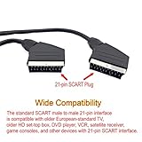 JZK 1.5M SCART lead, SCART cable male to male 21-pin plug connector cord for audio and video, DVD, HDTV, AV and Digital TV - Image 3