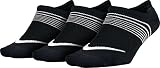 Targeted CUSHIONING Nike 3PPK Women Lightweight Train Socks, Mujer, Negro/Blanco, M
