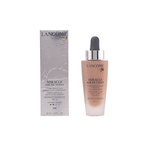 Lancome Miracle Air De Teint Perfecting Fluid Matte Glow Creator Spf 15, No. 045 Sable Be, 1 Ounce