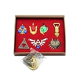 CHAOZI0 Triforce Hylian Shield & Master Sword Keychain/necklace/ornament Collection (New 7PCS yellow)