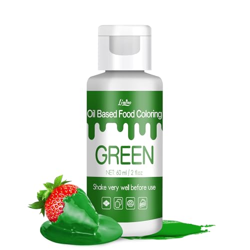 Fettlösliche Lebensmittelfarbe - 60ml Ölbasis Lebensmittelfarben für Schokolade, Süssigkeit, Kuchen, Backen, Macaron - Konzentrierte Food Coloring für Tortendeko, Buttercream, Fondant (Grün)