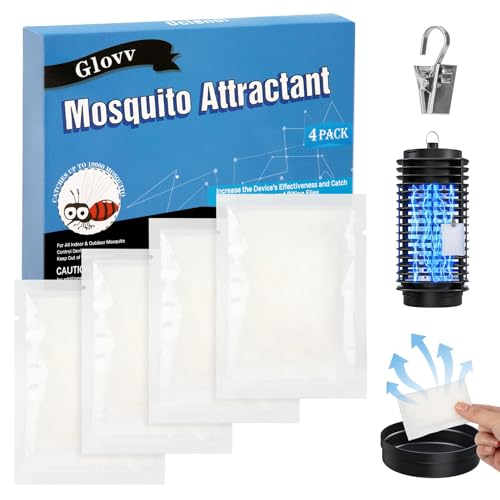 4 Pack Mosquito Attractant Bait Refill Cartridge Mosquito Lure Biting for Bug Zapper & Fly Traps Enhances Catch Rates Compatible with All Mosquitoes Trap Outdoor Indoor