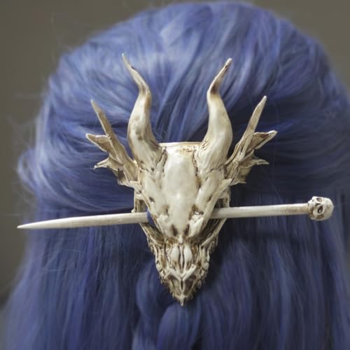 Pinza para cabello cráneo dragón gótico resina 1 pieza miniatura 4