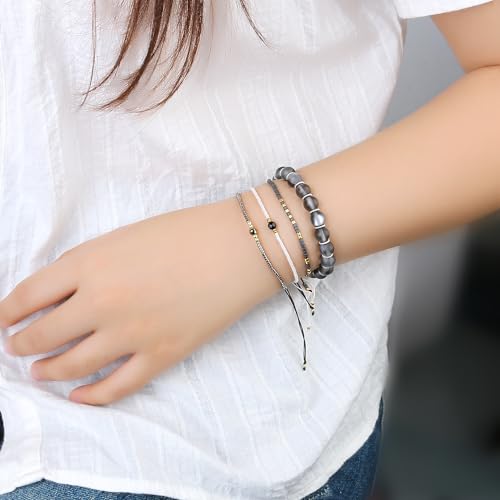 Image of C.QUAN CHI Handmade Friendship Beaded Bracelet Adjustable Colorful Miyuki Beads Bracelet