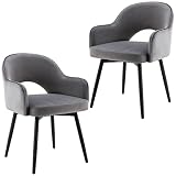 DUOMAY Swivel Dining Chair Set of 2, Velvet Upholstered Side Chair Modern Accent Guest Chair Home Of