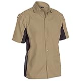 Chef Code Utility Work Shirt with Button Front and Vent Side Panels (2XL, Khaki)