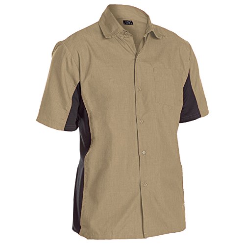 Chef Code Utility Work Shirt with Button Front and Vent Side Panels (2XL, Khaki)
