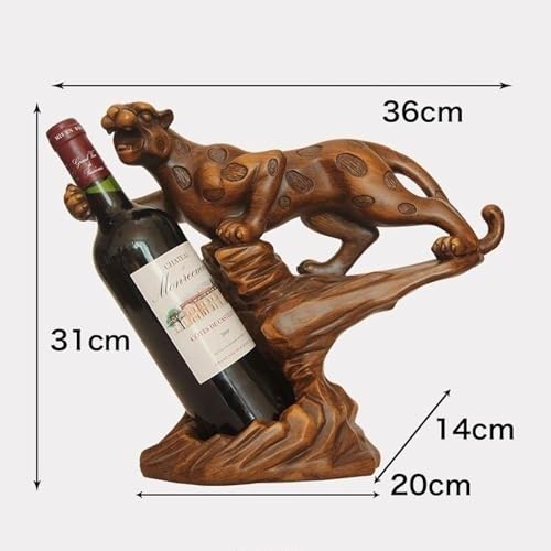 Soporte para botellas de vino con diseño de leopardo 36x14x31 cm miniatura 2
