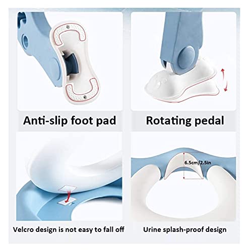 Paarse potty-zittoilet met ladder kitten patroon verstelbare toiletzitting met stap kruk, tot 60 kg, trainer toilet for… - Afbeelding 3