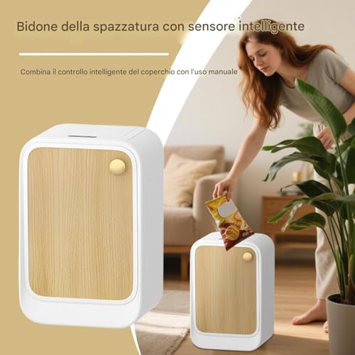 Cesta con sensor de movimiento para evitar bacterias en baño y lavandería 2