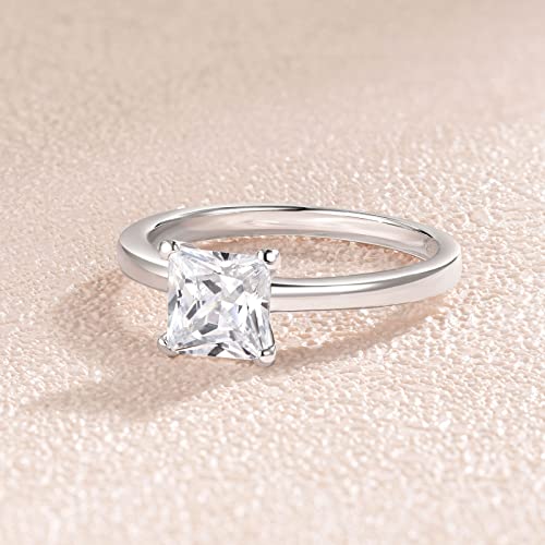 SHELOVES Solitaire Princess Cut Cubic Zirconia Wedding Engagement Rings for Women 925 Sterling Silver Sz 5-102
