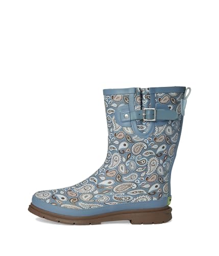 Image of Western Chief Women's Waterproof Mid Rain Boots | Ladies pull on mid rain boots with adjustable buckle, cushioned insole, and rubber outsole for wet weather and outdoor wear.
