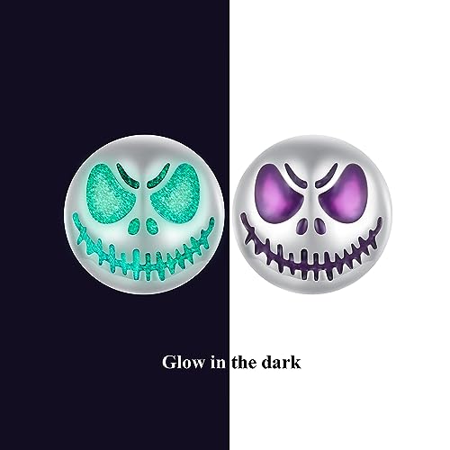Punk Ghost Face Halloween Tiny Stud Earrings for Women 925 Sterling Silver Gothic Skull Face Round Biker Luminous In The Dark Studs Earring Cute Jewelry Gifts Hypoallergenic3