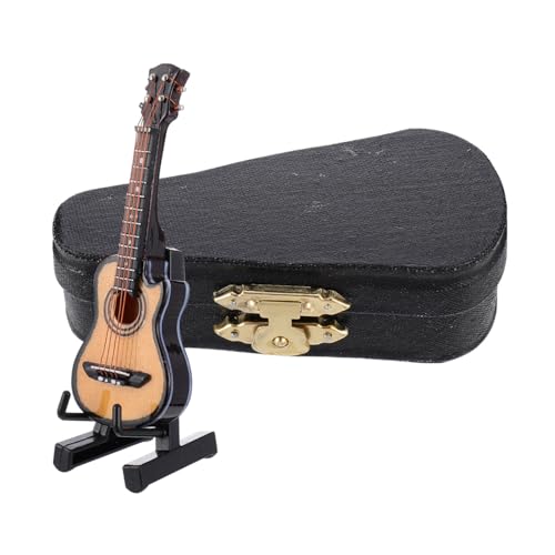 Abaodam 1set Miniature Guitar Model Guitar Ornament with Stand Adorable Desktop Decoration for Music Lovers Present for Friends and Family
