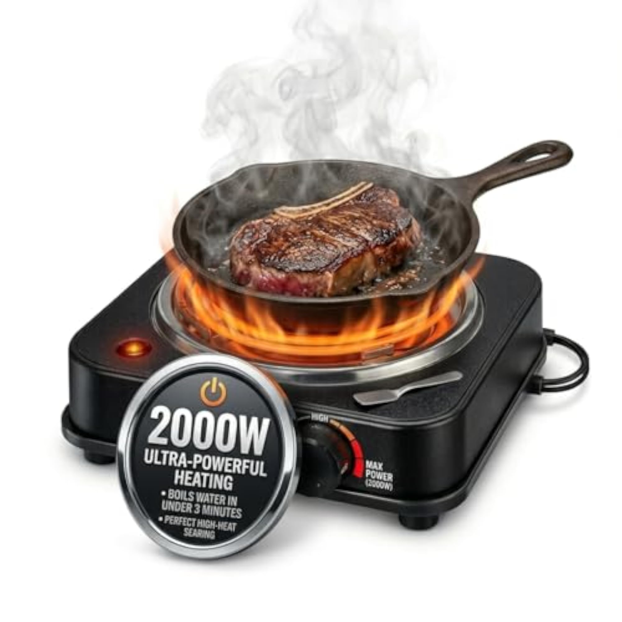 2000W Electric Hot Plate with Fast Heating Technology