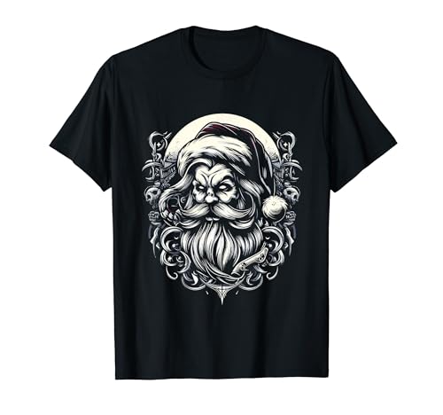 Gothic Santa Claus Goth Skull For Men Women Dark Christmas T-Shirt