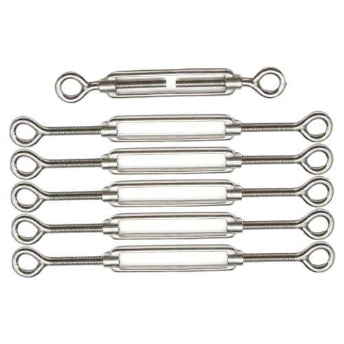 Tensores para cables, set de 6 piezas de acero inoxidable 304, ajustables Ojal-Ojal, uso pesado miniatura 7