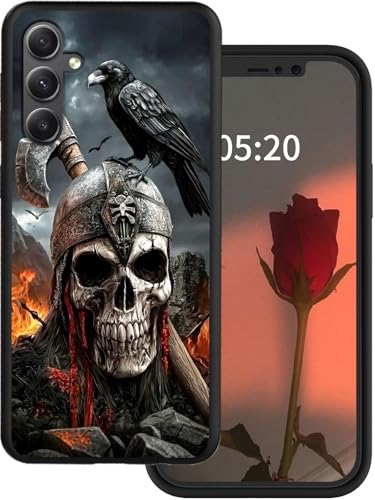 GYSYSQSH for Samsung Galaxy S25 FE Phone Case 6.7" with Skull Raven Design Women Men Slim Soft TPU Silicone Wireless Charging Anti-Scratch Shookproof Protection Cover Case for Galaxy S25 FE 2025