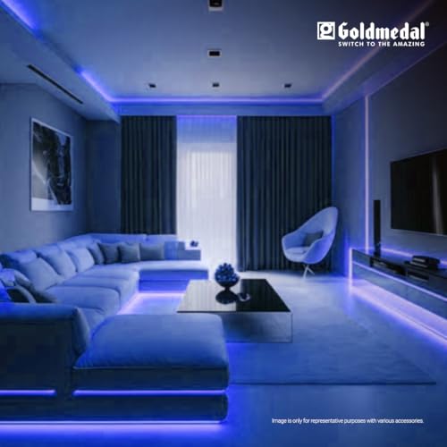 Image of Goldmedal Cripton 4040 30W IP20 5 Meter LED Strip Light for Home Decoration | False Ceiling Light | Home Decor Lights | Indoor Application | 60 LEDs Per Meter |(Blue)-Pack of 20
