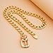 Salircon Chunky Choker Necklaces 23In Gold Cuban Link Chain for Women Slip Chain Choker Toggle Necklaces Thick Belt Chain (23in, Gold)