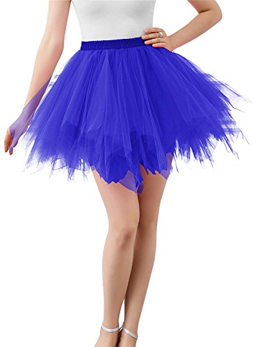 Adult Women 80 s Tutu Skirt Layered Tulle Petticoat Halloween Tutu Royal Blue