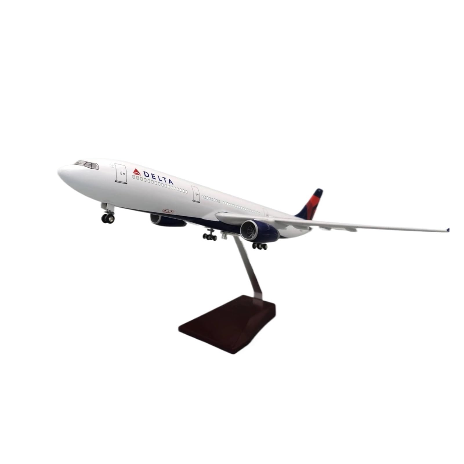 Modelo de avión Delta Airlines A330 escala 1135 avión de resina 47 cm con luz para exhibición 8