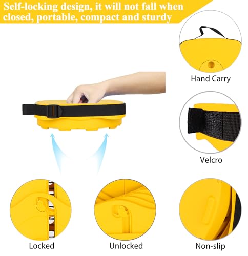 Image of Fishboy Upgraded Collapsible Stool, 400lbs Max Weight, Lightweight But Sturdy, Portable Retractable Folding Telescoping Foldable Camping Stool for Adults Outdoor Fishing Hiking BBQ