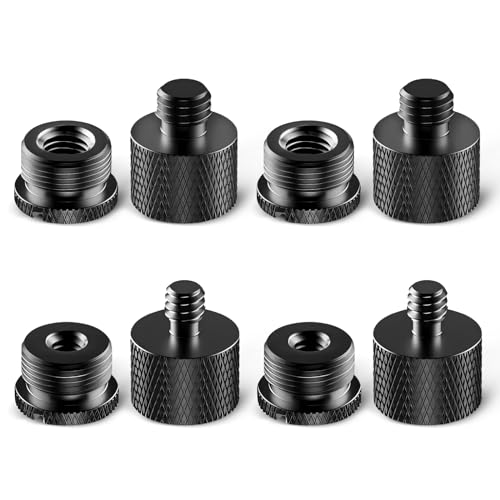 8 pcs Mic Stand Adapter, 5/8 Female to 3/8 Male and 3/8 Female to 5/8 Male, 5/8 Female to 1/4 Male...