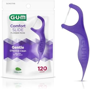 Sunstar 887V GUM Eez-Thru Fresh Mint Flavor Comfort Slide Flosser (Pack of 120)