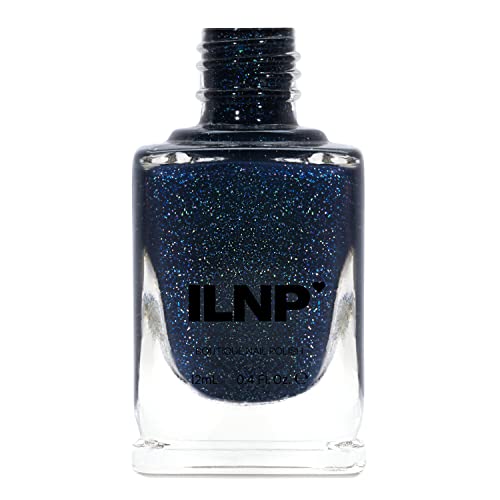 Image of ILNP You Up? - Deep Navy Blue Holographic Nail Polish, 7-Free, Non-Toxic, Vegan, Cruelty Free, 12ml