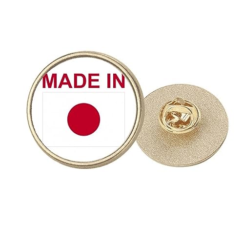 Broche ronde en métal doré Japan Country Love taille M