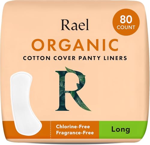 Rael Salvaslip con Funda de Algodón Orgánico - Protegeslips Menstruales, Hipoalergénicos, Sin Fragancia, Sin Cloro, Veganos, Libres de Crueldad (Largo, 80 Unidades)