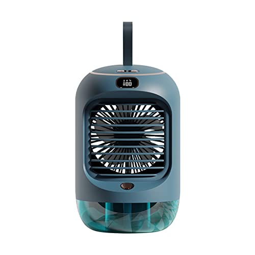 Pyanegn Ventilador EléCtrico Recargable PortáTil Escritorio Silencioso RefrigeracióN USB Mini Ventilador PortáTil Aire Acondicionado Humidificador para el Hogar,Verde