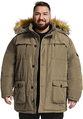 Image of Soularge Men's Big and Tall Winter Warm Heavy Hooded Parka Jacket