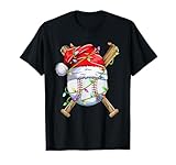 Santa Sports Design for Men Boys Christmas Baseball Player T-Shirt