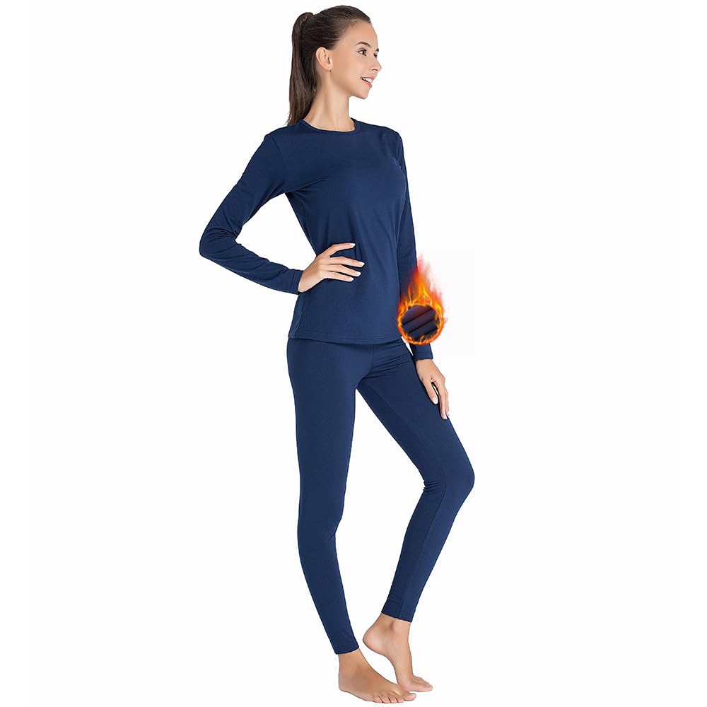 Subuteay Thermal Underwear Set for Women Fleece Lined Long Johns Ultra Soft