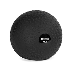 Titan Fitness Rubber Tread Slam Ball, Dead Bounce, Weight Workout – Throw, Catch, Slam, Twist