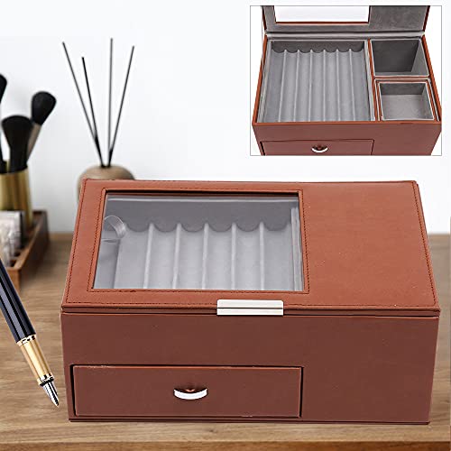 Loyalheartdy 16 Slots Leather Pen Display Box Pen Collector Case With Transparent Window #TOP1